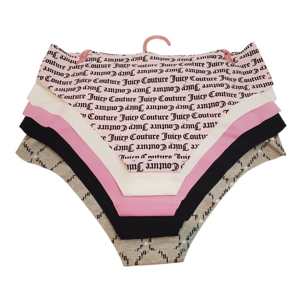 NEW Juicy Couture SZ L 5 Pack Bikini No Panty Lines Panties Underwear Pink Black - Picture 2 of 7